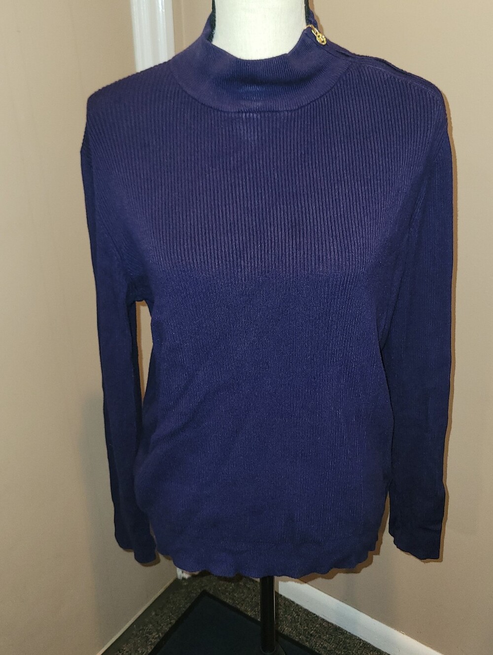 🔥5/$20 Women’s Navy Mock Neck Ribbed Sweater